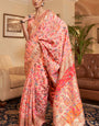 Ailurophile Baby Pink Pashmina saree With A dreamy Blouse Piece