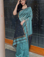 Twirling SeaGreen Cotton Silk Saree With Exceptional Blouse Piece