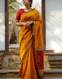 Engaging Yellow Cotton Silk Saree With Jubilant Blouse Piece