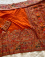 Enigmatic Orange Pashmina Saree With Transcendent Blouse Piece