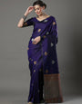 Enamoring Purple Soft Silk Saree With Ineffable Blouse Piece