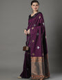 Exemplary Wine Soft Silk Saree With Seraphic Blouse Piece