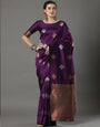 Radiant Wine Soft Silk Saree With Luminous Blouse Piece