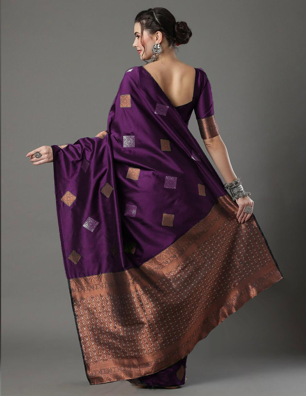 Radiant Wine Soft Silk Saree With Luminous Blouse Piece