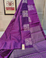 Glittering Purple Soft Silk Saree With Grandiose Blouse Piece