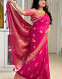 Super classy Dark Pink Soft Silk Saree With Transcendent Blouse Piece