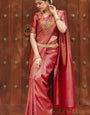 Smashing Dark Pink Soft Silk Saree With Prodigal Blouse Piece
