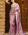 Majestic Lavender Soft Silk Saree With Unequalled Blouse Piece