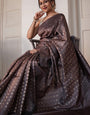 Beleaguer Brown Soft Silk Saree With Blissful Blouse Piece