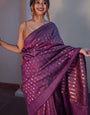 Blooming Purple Soft Silk Saree With Invaluable Blouse Piece