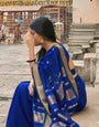 Winsome Royal Blue Soft Silk Saree With Quixotic Blouse Piece