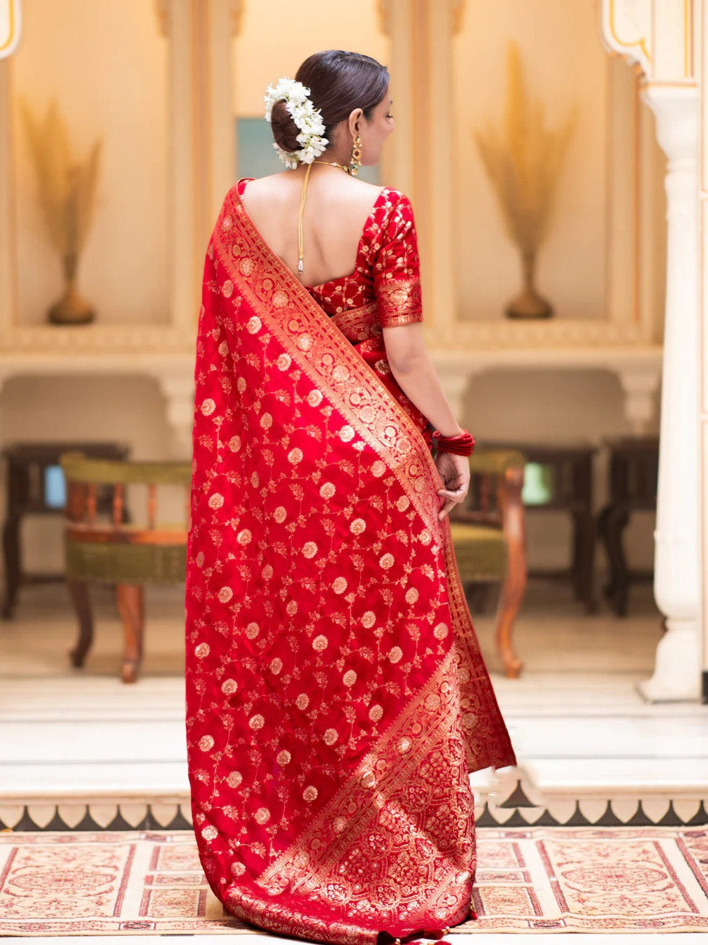 Allure Red Soft Silk Saree With Marvellous Blouse Piece