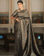 Girlish Black Soft Silk Saree With Inspiring Blouse Piece