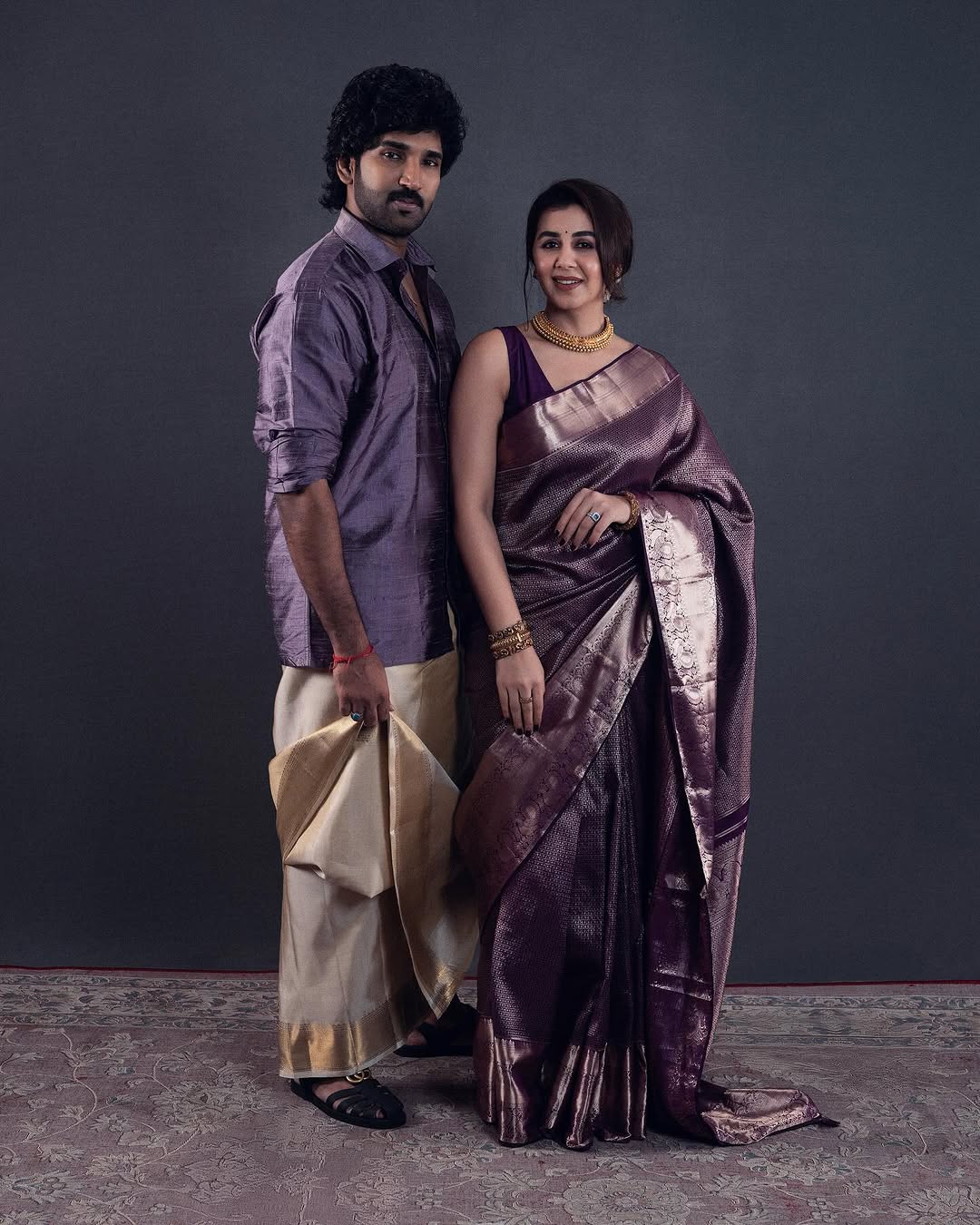 Sumptuous Purple Soft Silk Saree With Brood Blouse Piece