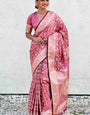 Confounding Pink Soft Silk Saree With Redolent Blouse Piece