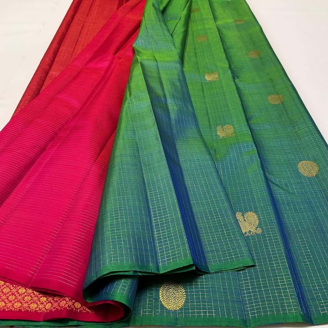 Beleaguer Rama Soft Silk Saree With Stunner Blouse Piece – chetraag