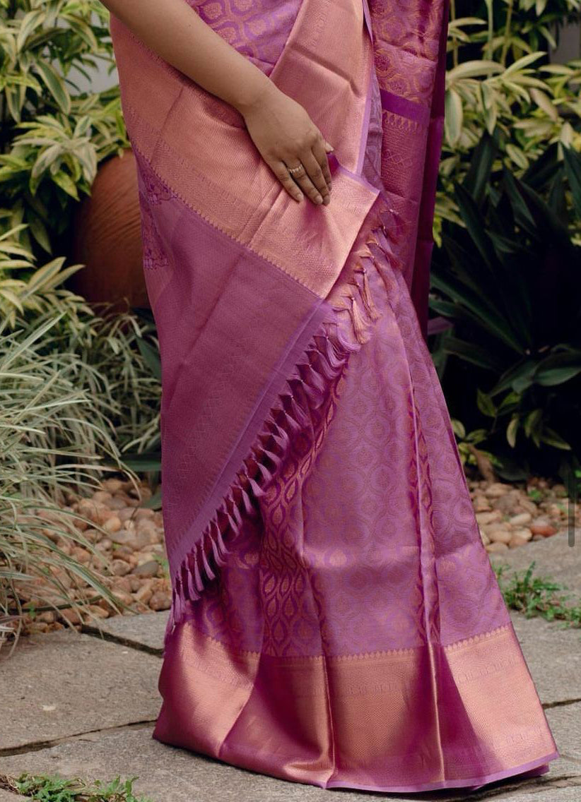 Alluring Pink Soft Silk Saree With Mesmeric Blouse Piece