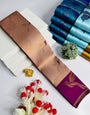 Cynosure Beige Soft Banarasi Silk Saree With Effulgent Blouse Piece