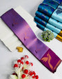 Ethereal Lavender Soft Banarasi Silk Saree With Rhapsody Blouse Piece