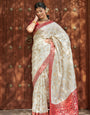 Artistic Beige Soft Silk Saree With Radiant Blouse Piece