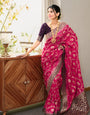 Petrichor Dark Pink Soft Silk Saree With Aplomb Blouse Piece