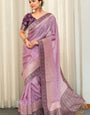 Energetic Lavender Soft Silk Saree With Winsome Blouse Piece