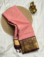 Invaluable Baby Pink Soft Silk Saree With Enticing Blouse Piece