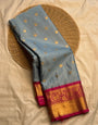 Super extravagant Grey Soft Silk Saree With Effulgent Blouse Piece