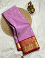 Diaphanous Lavender Soft Silk Saree With Gratifying Blouse Piece