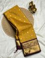 Dulcet Mustard Soft Silk Saree With Sempiternal Blouse Piece