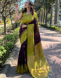 Entrancing Purple Soft Silk Saree With Effervescent Blouse Piece