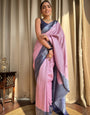 Charismatic Baby Pink Soft Silk Saree With Marvellous Blouse Piece