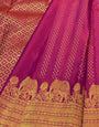 Enamoring Dark Pink Soft Banarasi Silk Saree With Glittering Blouse Piece