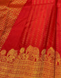 Effulgent Red Soft Banarasi Silk Saree With Dulcet Blouse Piece