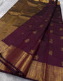 Enchanting Purple Soft Banarasi Silk Saree With Transcendent Blouse Piece