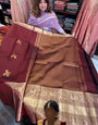 Palimpsest Wine Soft Banarasi Silk Saree With Devastating Blouse Piece