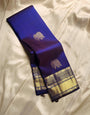 Eloquence Royal Blue Soft Banarasi Silk Saree With Lagniappe Blouse Piece