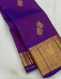Flamboyant Purple Soft Banarasi Silk Saree With Quintessential Blouse Piece