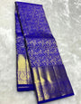 Chatoyant Royal Blue Soft Banarasi Silk Saree With Most Flattering Blouse Piece