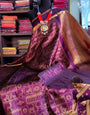 Gorgeous Purple Soft Banarasi Silk Saree With Lissome Blouse Piece