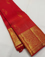 Conflate Red Pure Zari Weaving Banarasi Silk Saree With Preferable Blouse Piece