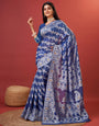 Ravishing Royal Blue Cotton Silk Saree With Ebullience Blouse Piece