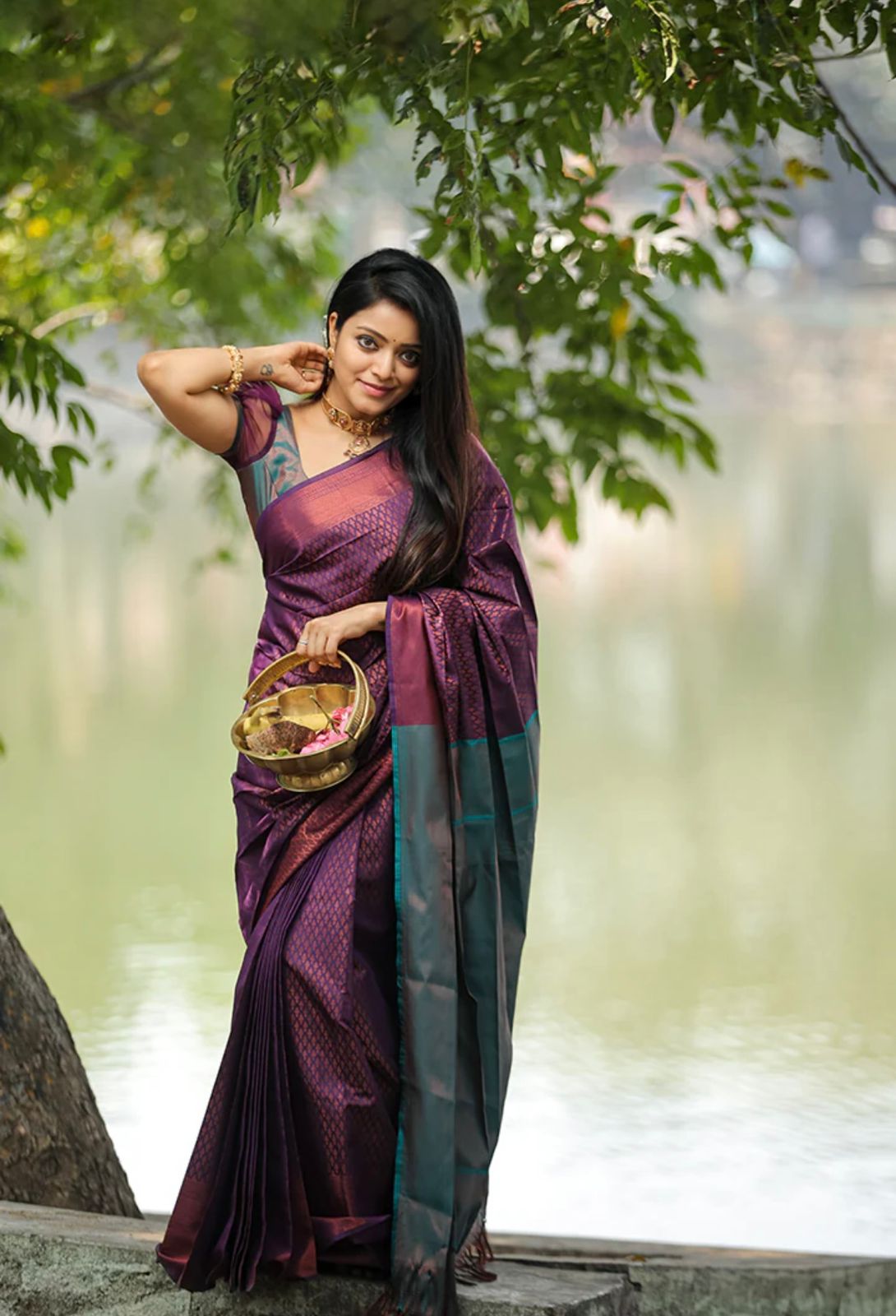 Bucolic Purple Soft Silk Saree With Susurrous Blouse Piece