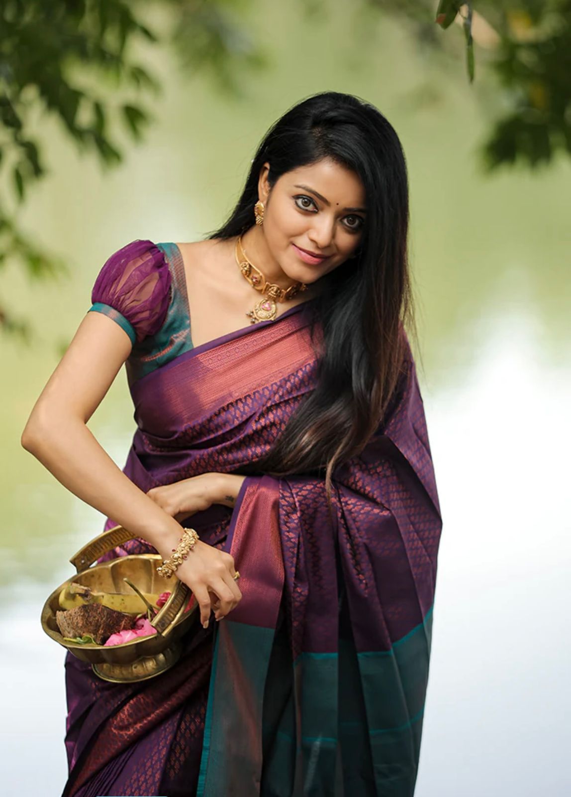 Bucolic Purple Soft Silk Saree With Susurrous Blouse Piece