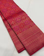 Effulgent Dark Pink Soft Banarasi Silk Saree With Majesty Blouse Piece