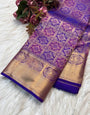 Prodigal Purple Soft Banarasi Silk Saree With Ideal Blouse Piece