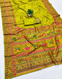 Trendy Mehndi Nylon Dola Pashmina Saree With Stunning Blouse Piece
