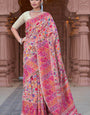 Designer Beige Pashmina Saree With Luxuriant Blouse Piece