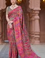 Lissome Grey Pashmina Saree With Beauteous Blouse Piece
