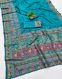 Adorable Rama Nylon Dola Pashmina Saree With Glamorous Blouse Piece